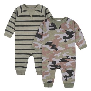 Gerber Baby Boys' Raglan Sleeve Romper, 2-pack - 1 of 4