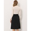 Allegra K Women's High Waist Solid Button Front A-Line Belted Corduroy Midi Skirt - 4 of 4