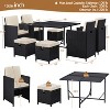 Yaheetech 9-Piece Patio Dining Sets Outdoor Sectional Conversation Set Black/Beige Black - 3 of 4