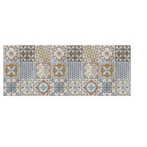 J&V TEXTILES 20" x 55" Oversized Cushioned Anti-Fatigue Kitchen Runner Mat (Brown Tile) - 1 of 4
