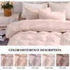Queen Size Duvet Cover Set, Linen Feel, 100 Washed Cotton, 3 Pieces, Zipper Closure, Dusty Pink - 3 of 4