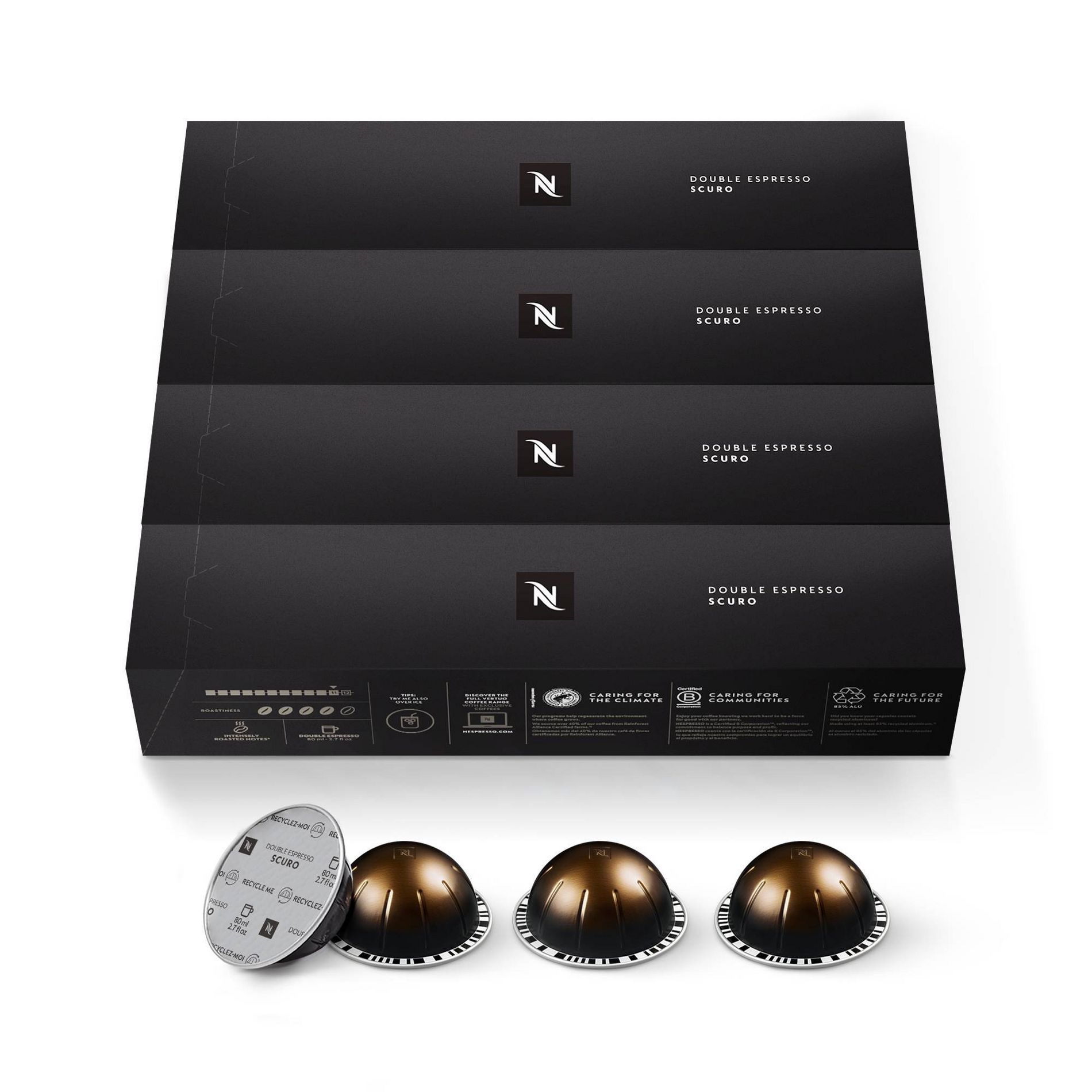 Nespresso Vertuo Double Espresso Scuro Capsules Medium Roast - 40ct