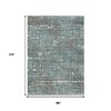 Taupe And Teal Blue Geometric Washable Indoor Outdoor Area Rug - 3 of 4