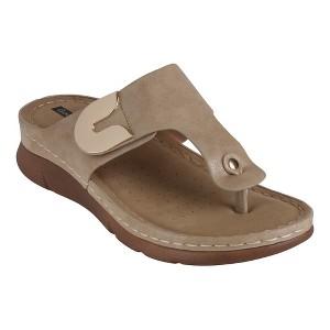 GC Shoes Sam Hardware Comfort Slide Flat Sandals - 1 of 4