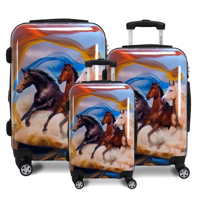 Chariot Printed Expandable Hardside Spinner Luggage Set