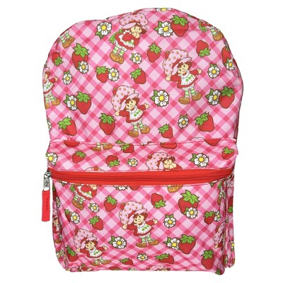 Strawberry Short Cake All Over Pink Nylon School Backpack 16" Bookbag for Girls