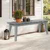 VINGLI Outdoor Wooden Bench, 45” 2-Person Backless Dining Bench, Weatherproof Outdoor Patio Bench for Porch Entryway Garden (1, Gray) - 2 of 4