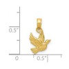 Black Bow Jewelry 14k Yellow Gold Petite Flying Dove Pendant - 3 of 4
