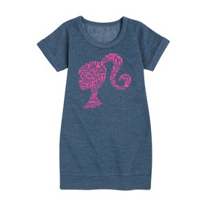 - Barbie - Individual Classic Icons Create Silhouette Graphic Short Sleeve Fleece Dress - 1 of 3