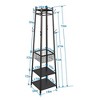 VECELO Freestanding Industrial Coat Rack with Metal Basket, 2 Shelves & 8 Dual Hooks – Entryway Hall Tree for Hats, Bags, and Scarves - 3 of 4