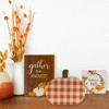 AuldHome Design Fall Wood Block Signs, 3pc Set; Small Pumpkin and Harvest Shelf Signs/Wall Decor - 2 of 4