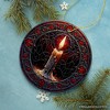 Candlelight for a Spine-Chilling Ambiance Stained Glass Style Ceramic Ornament, Halloween Themed Christmas Gift and Decor| OrnamentallyYou - 4 of 4