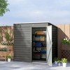 Outsunny 6' x 4' Garden Storage Shed, Outdoor Metal Tool Shed with Lockable Door and Gloves for Backyard Garden Patio Lawn, Dark Gray - 3 of 4