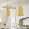 Modern Farmhouse Rattan Pendant Light, Cone Shaped Gold Ceiling Fixture for Dining or Hallway - 3 of 4