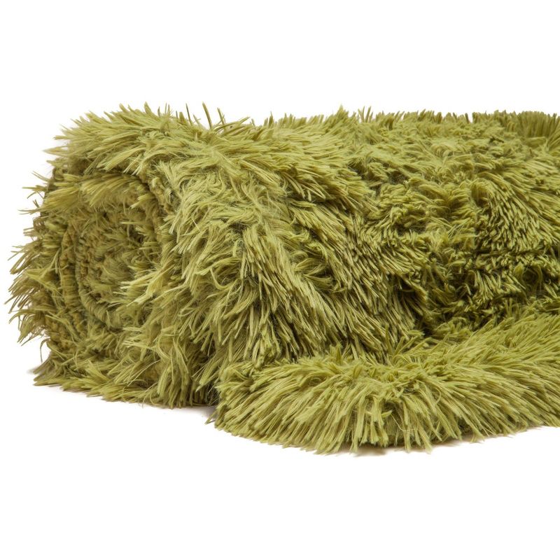 Chanasya Solid Faux Long Fur Fuzzy Throw Blanket, 5 of 8