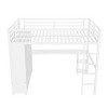 KWPZQEB Queen Size Loft Bed Frame with Built-in Wardrobe, High Loft Bed Frame with Storage Shelves & Desk, No Box Spring Required, Easy Assembly,White - 4 of 4