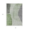 Olive Green And Gray Abstract Washable Indoor Outdoor Area Rug - 3 of 4