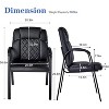 VECELO PU Leather Office Guest Chairs Set of 2/4, Upholstered Ergonomic Stationary Side Chairs with Padded Armrests, Black - 2 of 4
