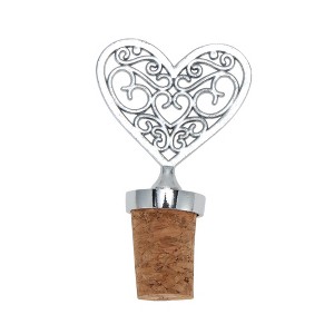 Unique Bargains Bottle Stopper Aluminum Alloy Wood Silver Tone Brown 3.23"x1.57"x0.79" 1 Pc - 1 of 3