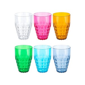 GUZZINI Tiffany 17oz Tall Tumblers (Set of 6) Bright Colorful, Chip Resistant & Unbreakable, Reusable, BPA-Free, Iced Coffee, Smoothie, Water - 1 of 4