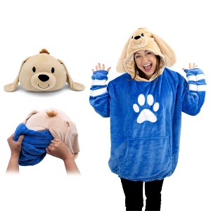 Dougie Dog Adult Snugible Blanket Hoodie & Pillow - 1 of 4