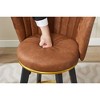 COWLOWN Set of 2 Premium Swivel Bar Stools, Mid-Century Modern Counter Stools with Velvet Upholstery & Gold Footrests - 4 of 4