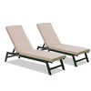 PAGED 2-Piece Polyester Patio Chaise Lounge Cushion Replacement Patio,Patio Cushion with High Resilience Sponge for Pool,Deck,Khaki - 2 of 4