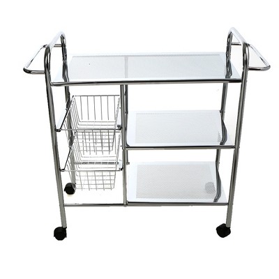 Mind Reader 3-Tier Kitchen All Purpose Utility Cart with 2 Shelves