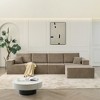 139.3" Modular Sectional Sofa, Boneless Cloud Couch with Ottoman & 2 Pillows, No Assembly, L-Shaped Corduroy Sofa for Living Room & Bedroom - 3 of 4
