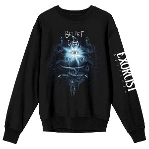 Exorcist 2023 Belief Is Real Crew Neck Long Sleeve Black Adult Sweatshirt - 1 of 4