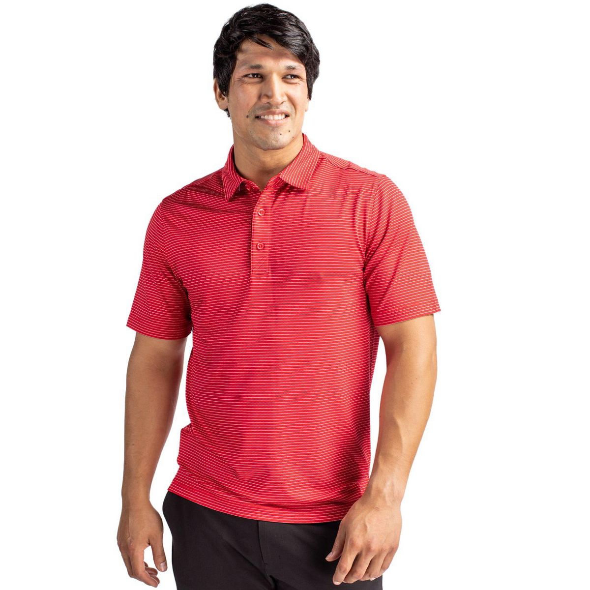 Cutter & Buck Forge Pencil Stripe Stretch Mens Polo Shirt - thumbnail 2
