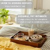 Attop Acacia Wooden Serving Trays with Handles for Eating, Appetizers, Food, Snacks, or Home Decor, Large Wood Bed Tray or TV Tray - 4 of 4