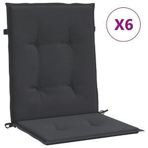vidaXL Lowback Chair Cushion Set of 6 Black Oxford fabric (100% polyester) - 1 of 4