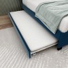 KTMBDW Upholstered Queen Size Platform Bed Frame with 2 Storage Drawers and Trundle, Diamond Stitched Button Tufted - 3 of 4