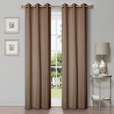 Classic Linen Design Room Darkening Semi-Blackout Curtains, Set of 2 by Blue Nile Mills