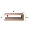 47" Rustic Wood Coffee Table with Shelf, Farmhouse Style Living Room Table, Modern Wooden Furniture – Cuddlewood - 4 of 4