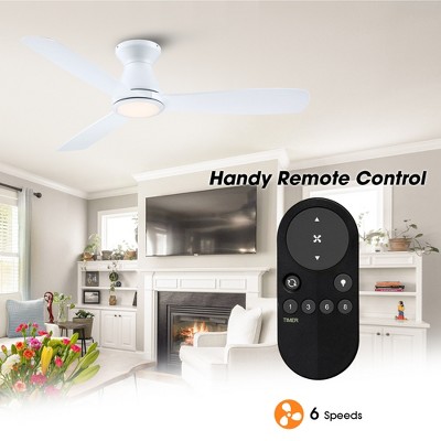 52" White Brushed Acrylic LED Ceiling Fan with Remote