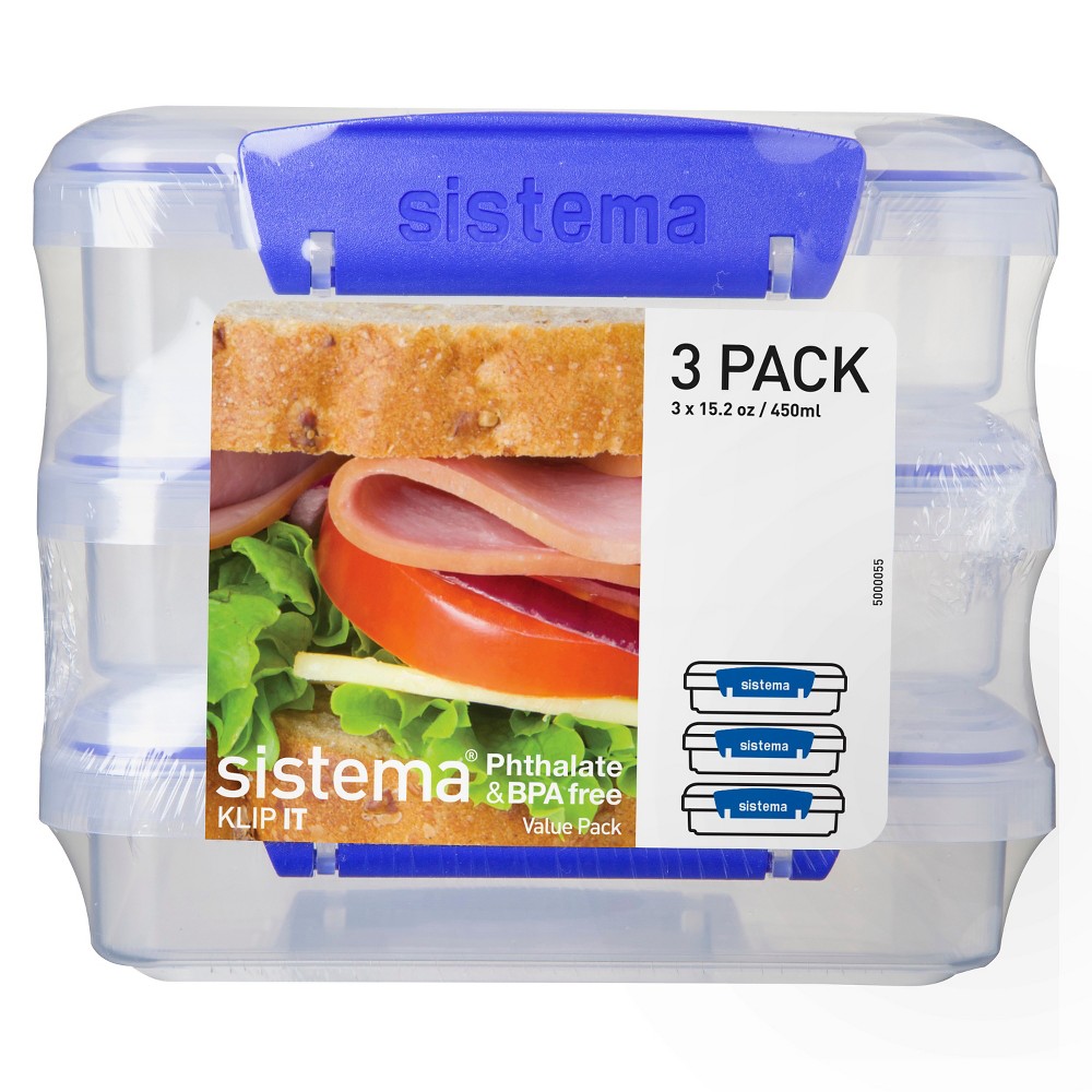 Sistema Sandwich Box 15.2 Oz Set Of 3 - Office Depot