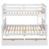 CAVINAS Twin over Full Size Bunk Bed Pine Bed Frame with 2 Storage Drawers and Inclined Ladder for Bedroom - 4 of 4