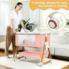Foalom Baby Bassinet 3 in 1 Foldable Portable Crib,6 Adjustable Height,with Wheels - 3 of 4