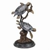 SPI Home Large Sea Turtle Duet Brass Marine Life Sculpture 15 Inches Tall - 2 of 3