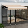 Tangkula Retractable Awning W/ Aluminum Frame Sun/Water Protection W/ PA Coating Manual Control Hand Crank Angle Adjustable Design Beige/Coffee - 3 of 4