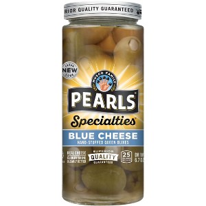 Pearls Specialties Blue Cheese Stuffed Greek Queen Olives 6.7 oz. Jar. (Pack of 4) - 1 of 4