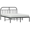 vidaXL 12" Black Queen Metal Bed Frame with Headboard No Mattress - 4 of 4