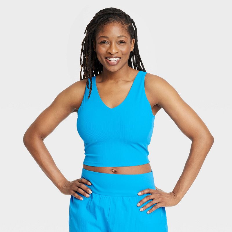 Women's Light Support V-Neck Crop Sports Bra - All In Motion™, 4 of 13
