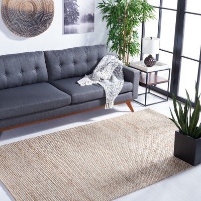 Natural Beige Hand-Tufted Wool and Synthetic Area Rug, 4' x 6'