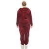 Women's Plus Size 2 Piece Velour Tracksuit Set - White Mark - 3 of 4