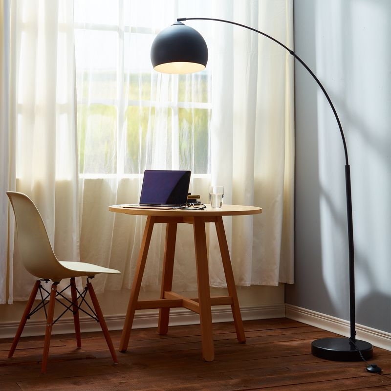 Teamson Home Arquer Arc Floor Lamp with Faux Marble Base, 3 of 16