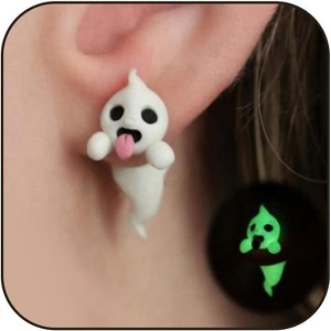 Spooky Glowing Halloween Earrings - Cute Animal Bite Studs That Shine in the Dark, A Playful & Unique Party Accessory - 1 of 4