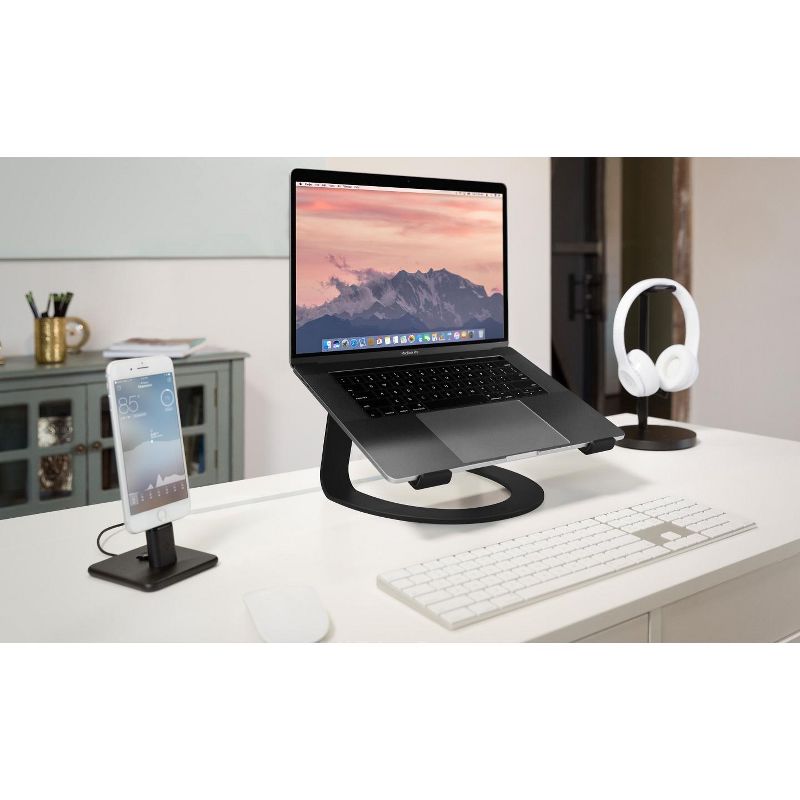 Twelve South Curve for MacBooks and Laptops Ergonomic desktop cooling stand for home or office, matte black, 4 of 5